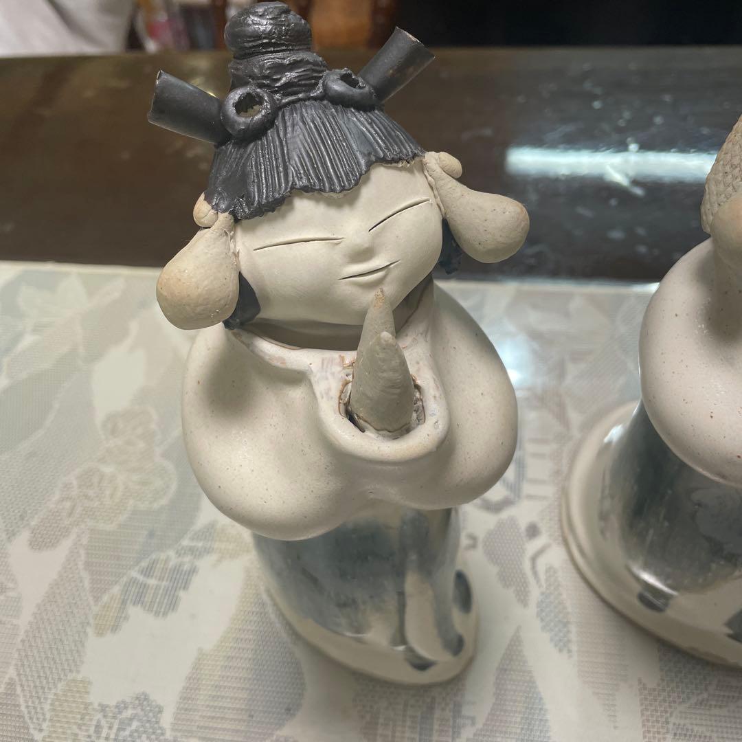 【希少】青芳人形 砥部焼 念ずれば花ひらく 初代青芳