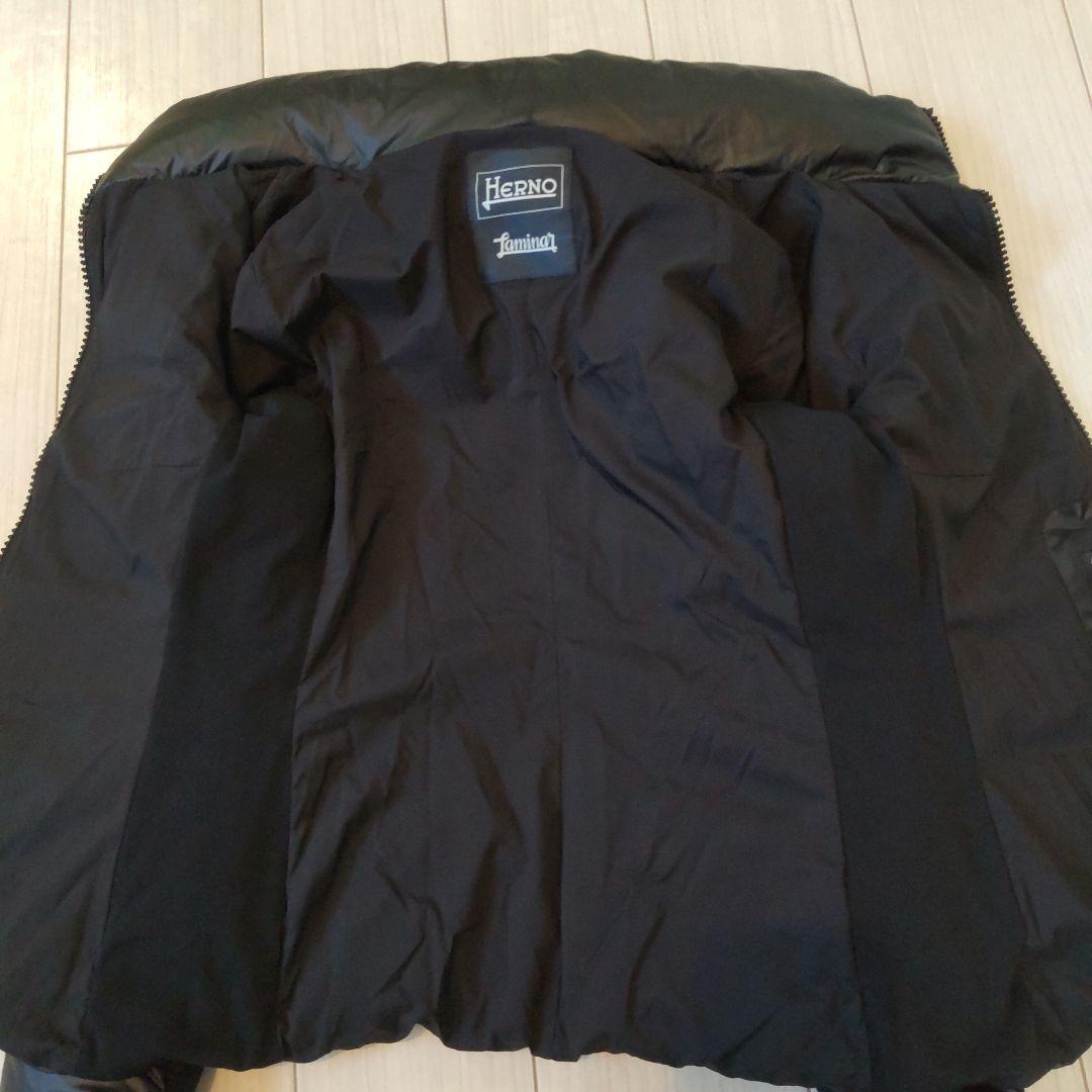 美品 ヘルノ HERNO ラミナー ショートダウンジャケット ブラック 42