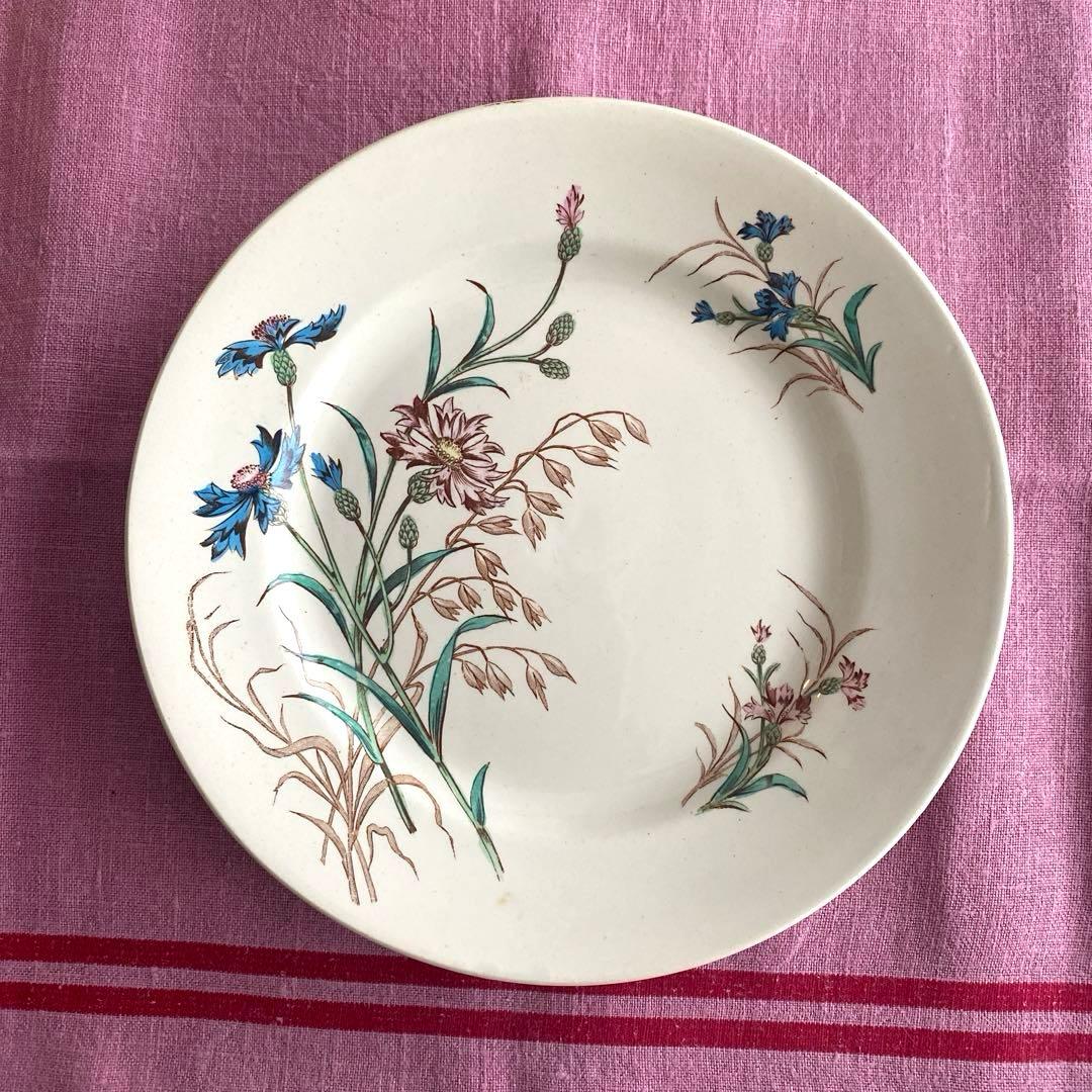 フランスアンティーク　LunevilleリュネヴィルBLEUET　矢車菊皿【B】