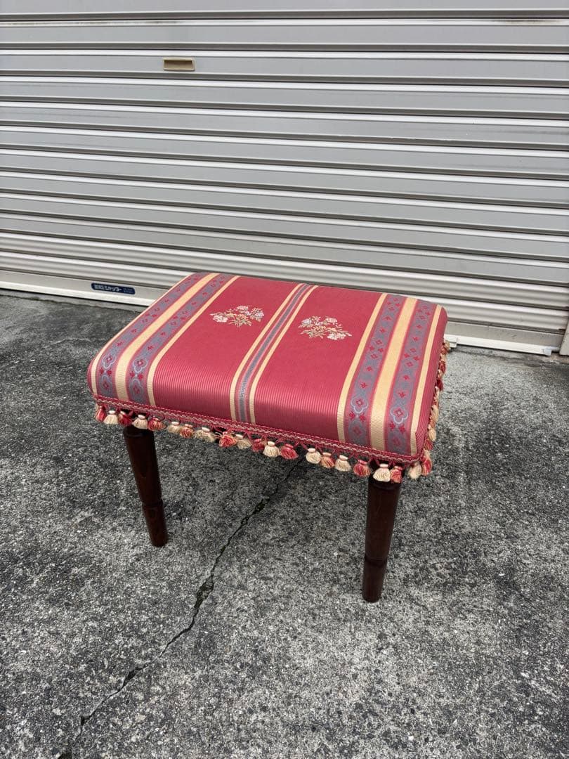 タッセル付き アンティーク スツール ヴィンテージ オットマン