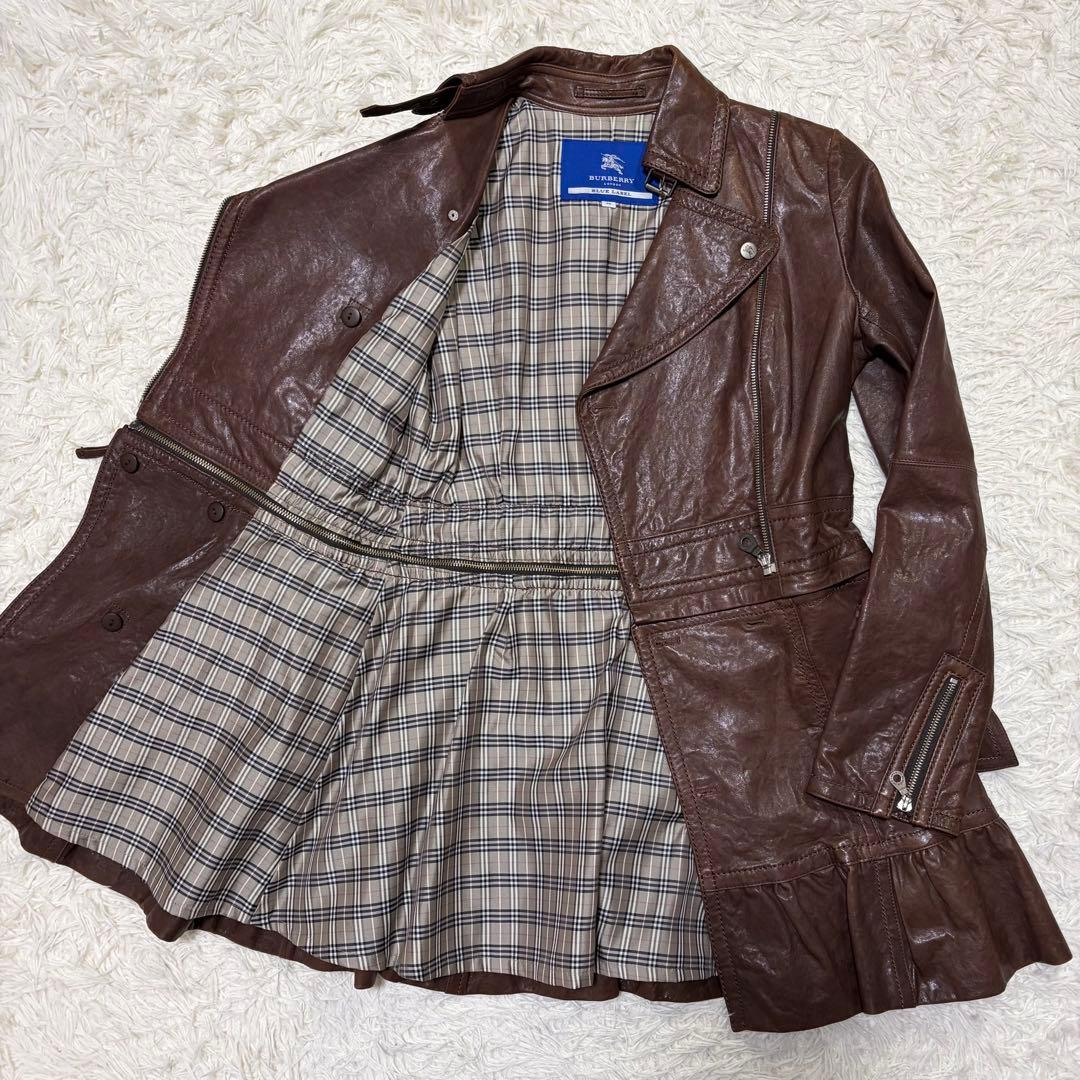 ✨美品✨BURBERRY BLUE LABELバーバリー　レザーワンピース　Ｍ