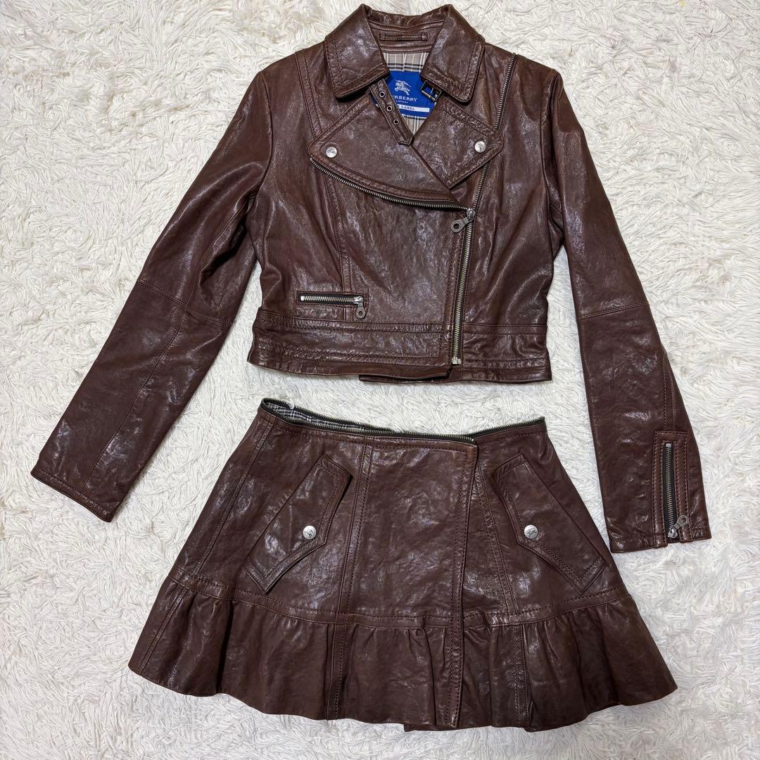 ✨美品✨BURBERRY BLUE LABELバーバリー　レザーワンピース　Ｍ