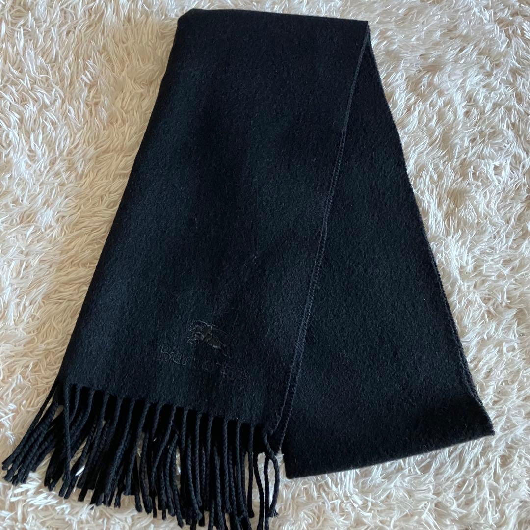 バーバリー　Burberrys 100%カシミヤ マフラー 黒