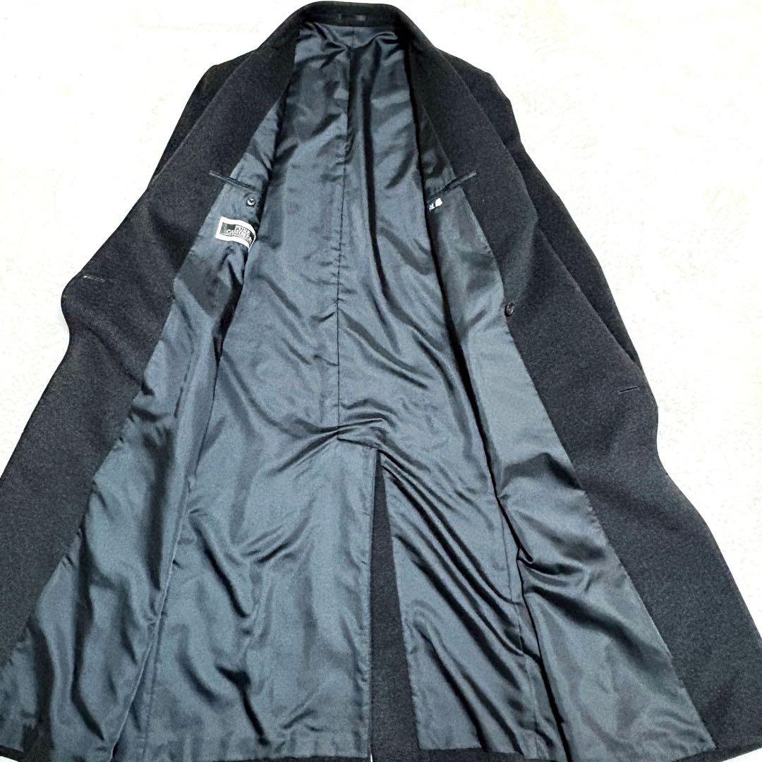 ゆ*い様 美品✨ピュアカシミヤ　ロングチェスターコートチャコールグレー　ダブル