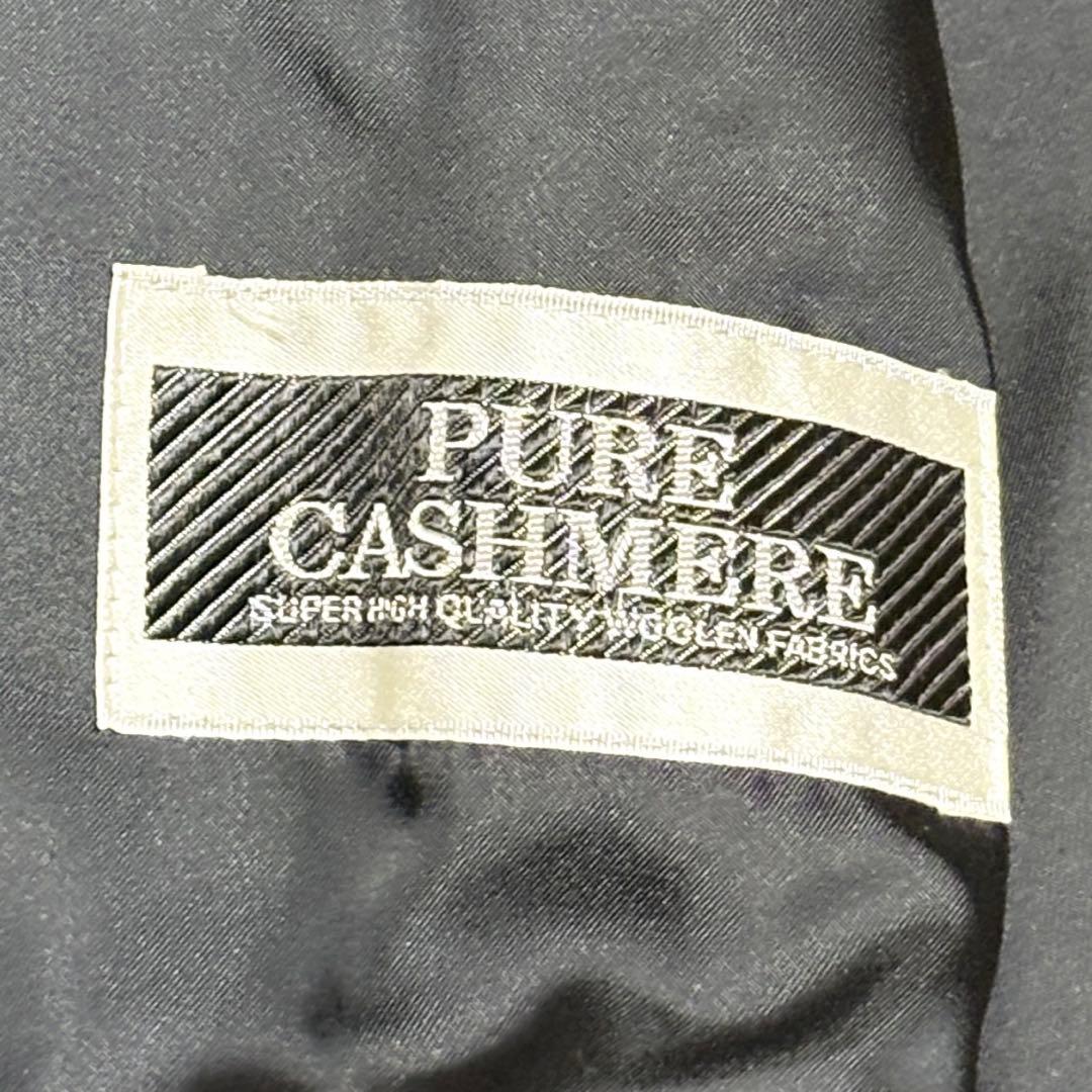 ゆ*い様 美品✨ピュアカシミヤ　ロングチェスターコートチャコールグレー　ダブル