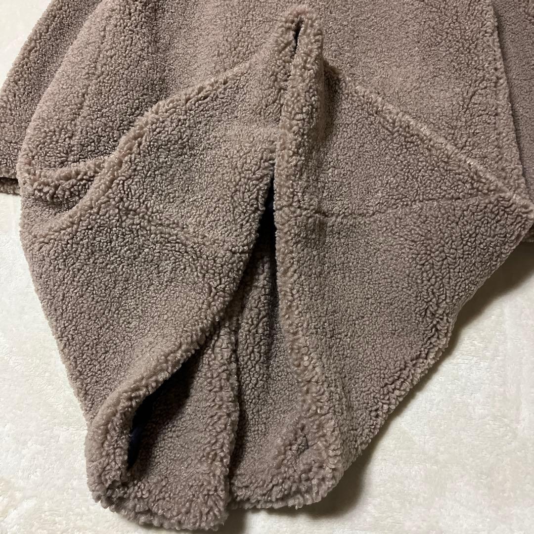 美品✨ZARA テディベア ボア チェスターコート 女優襟 ブラウン L