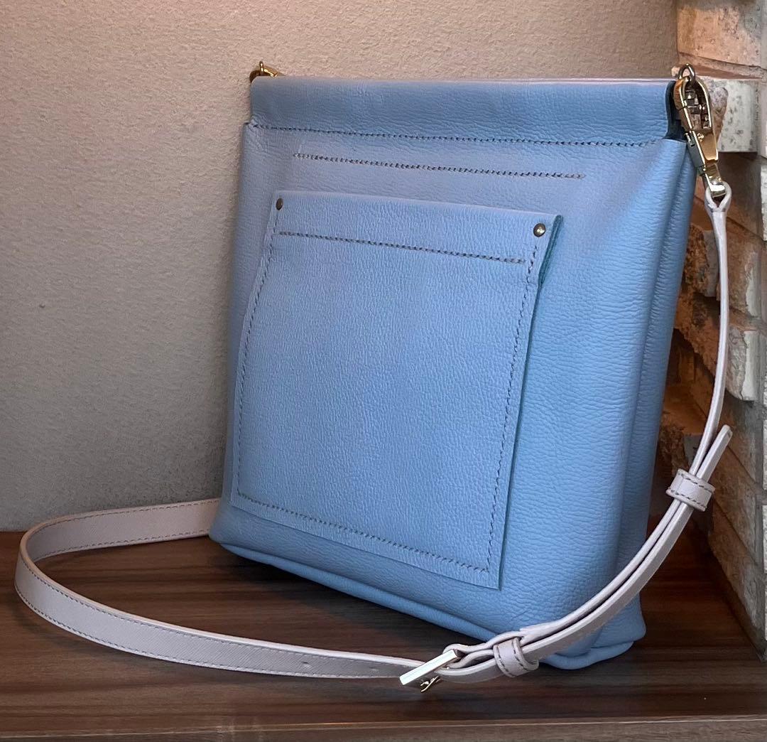 ベルト変更　30cm小判開口口金付きハンドメイド作品-レザーショルダーバッグ