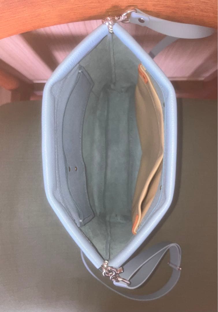 ベルト変更　30cm小判開口口金付きハンドメイド作品-レザーショルダーバッグ