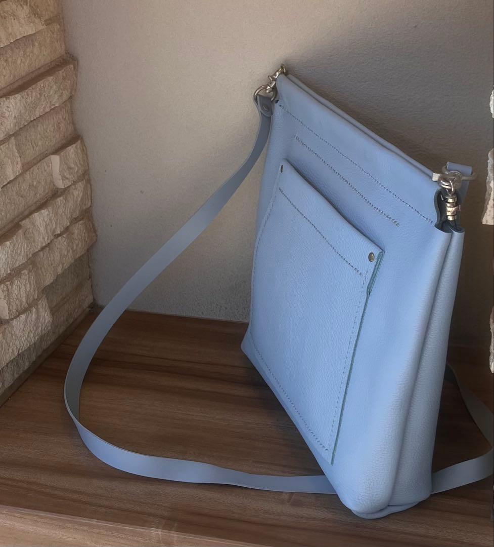 ベルト変更　30cm小判開口口金付きハンドメイド作品-レザーショルダーバッグ