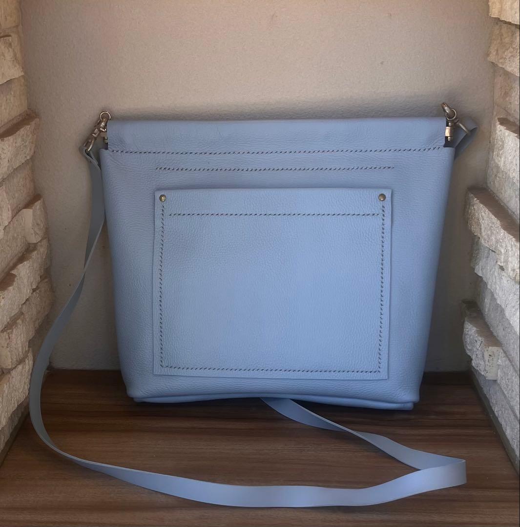 ベルト変更　30cm小判開口口金付きハンドメイド作品-レザーショルダーバッグ