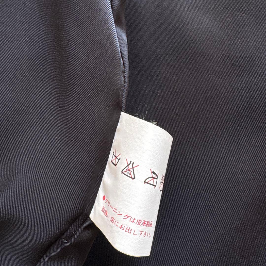 ピエールバルマン　ダブルブレストレザーコート　ブラック　ヴィンテージ