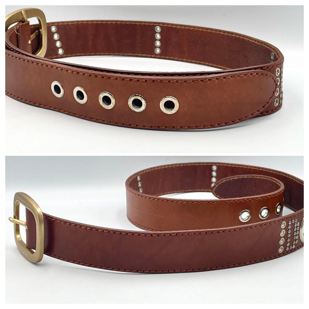 F ほぼ未使用 DOLCE&GABBANA レザーベルト ドルガバ 本革