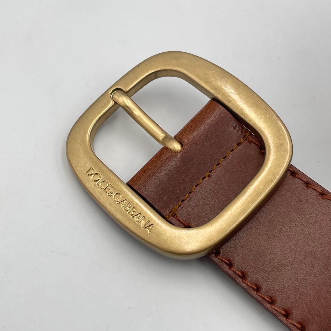 F ほぼ未使用 DOLCE&GABBANA レザーベルト ドルガバ 本革