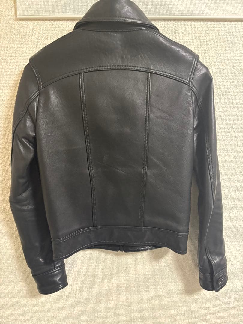 stud homme クロスポケット　レザージャケット