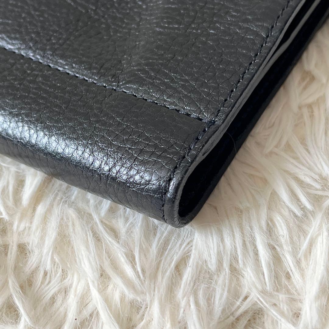 ⭐️未使用品⭐️　IL BISONTE　がま口　三つ折り財布　ブラック　レザー