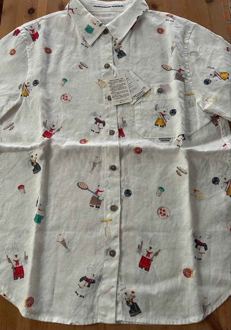 NON NON 半袖麻シャツ