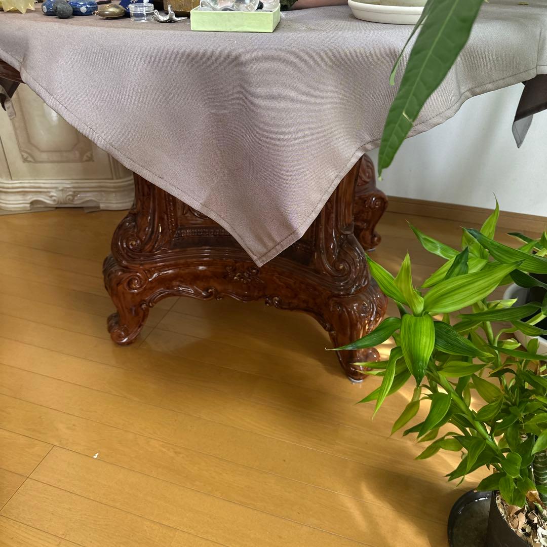 茶色の木製座卓 約90cm x 90cm