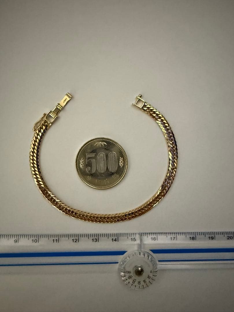 k18喜平ブレスレット　　16面トリプルカット　約17cm