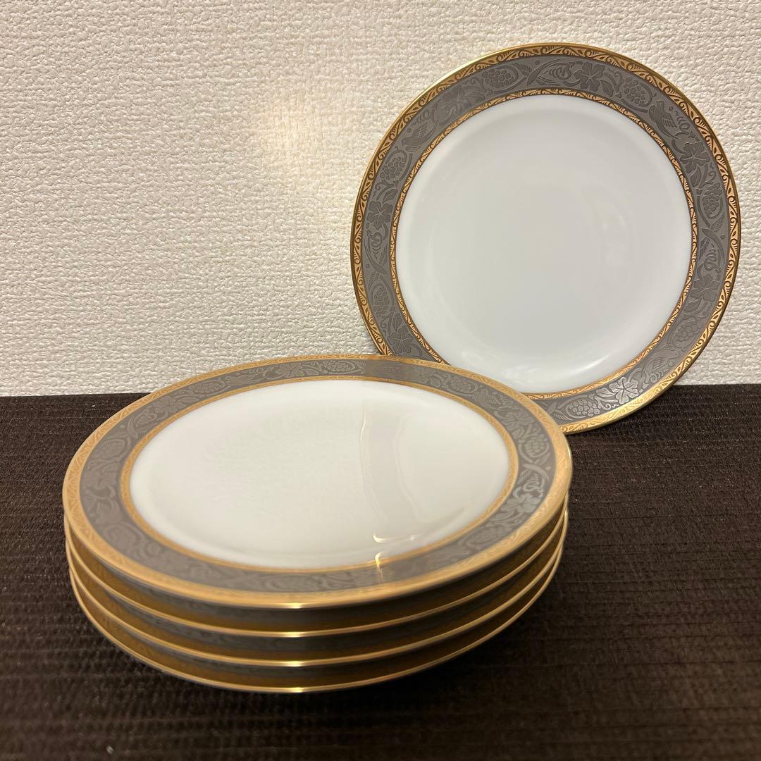 大倉陶園　白金金蝕唐草葡萄　デザートプレート　16.8cm