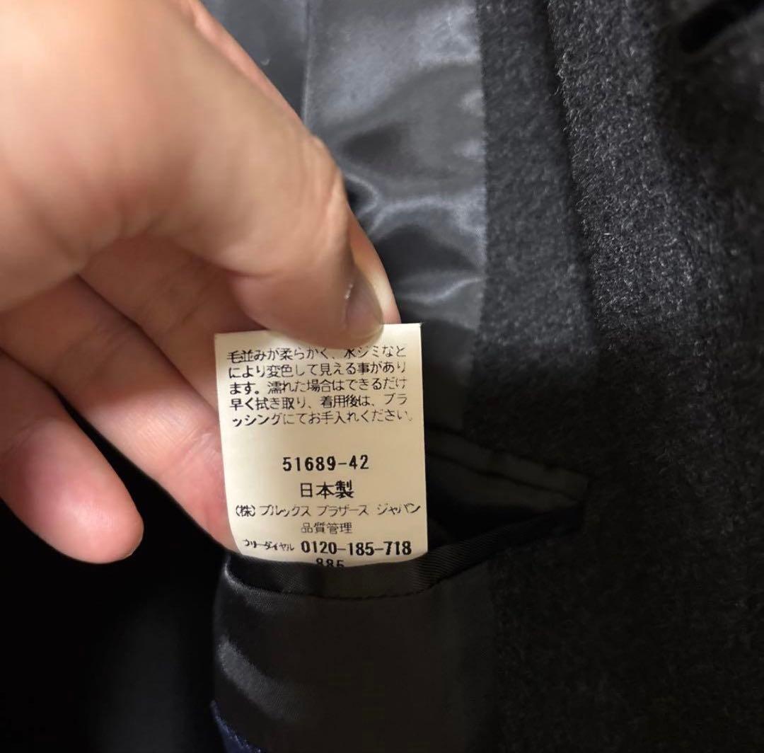 【美品】ブルックスブラザーズ カシミヤ混 ステンカラーコート ダークグレー 38