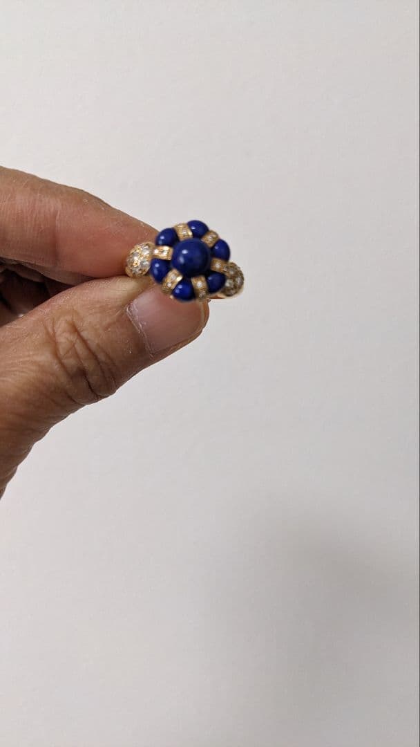 18金ラピスラズリ　ダイヤモンドリング0.42カラット11号 専用です