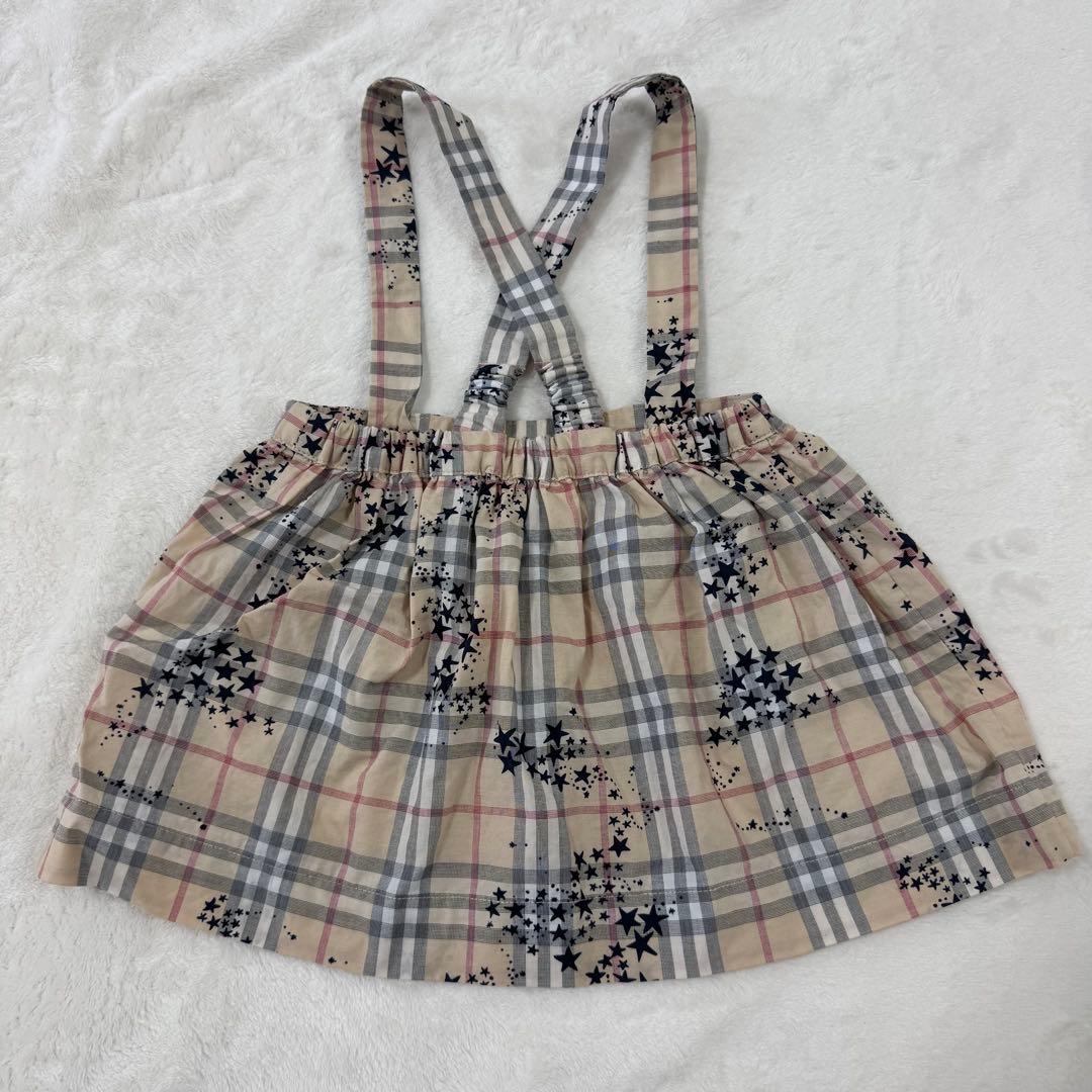 美品　バーバリー　フリル襟付き　ロンパース　サス付きスカート　セットアップ　6M