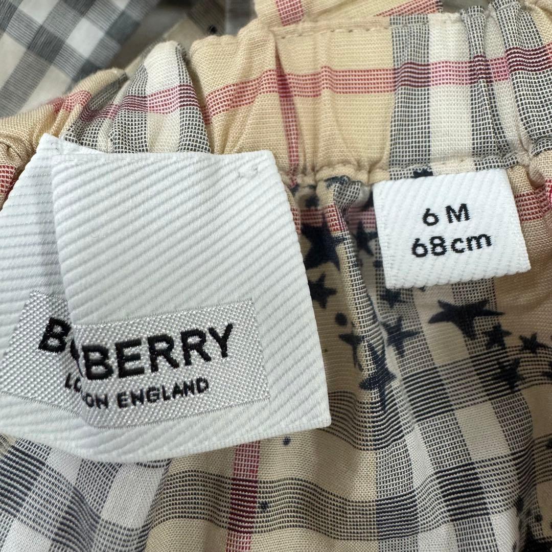 美品　バーバリー　フリル襟付き　ロンパース　サス付きスカート　セットアップ　6M