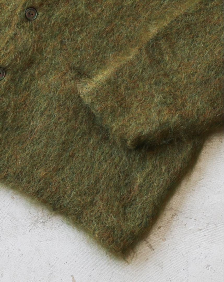 A.R.P. Premium モヘアカーディガン オリーブ