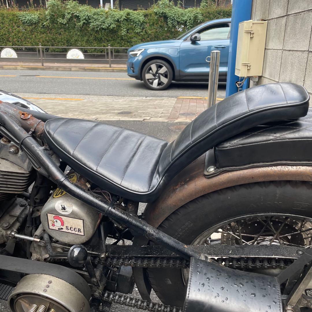 ショベルヘッド！ワンオフコブラシート！リジットフレーム！