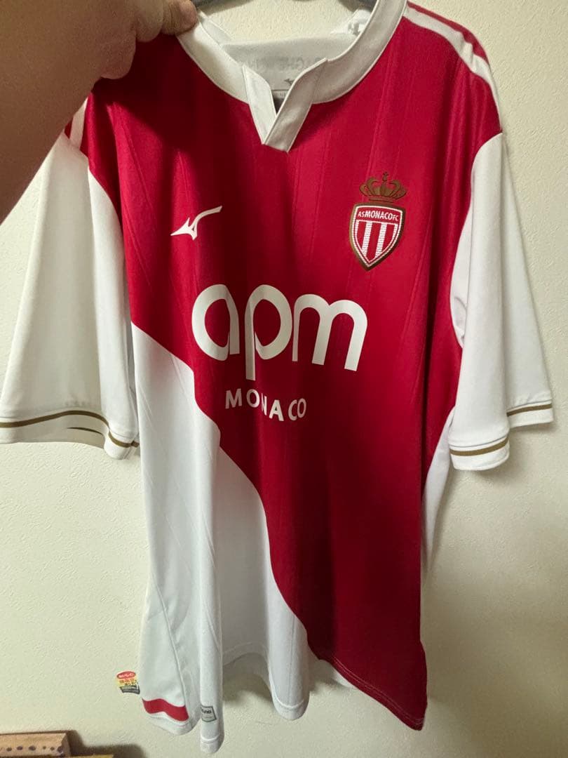 モナコ サッカーシャツ 半袖 赤 白