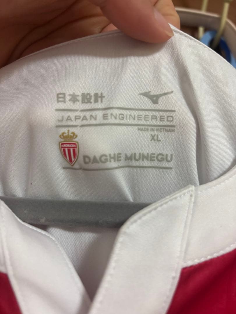 モナコ サッカーシャツ 半袖 赤 白