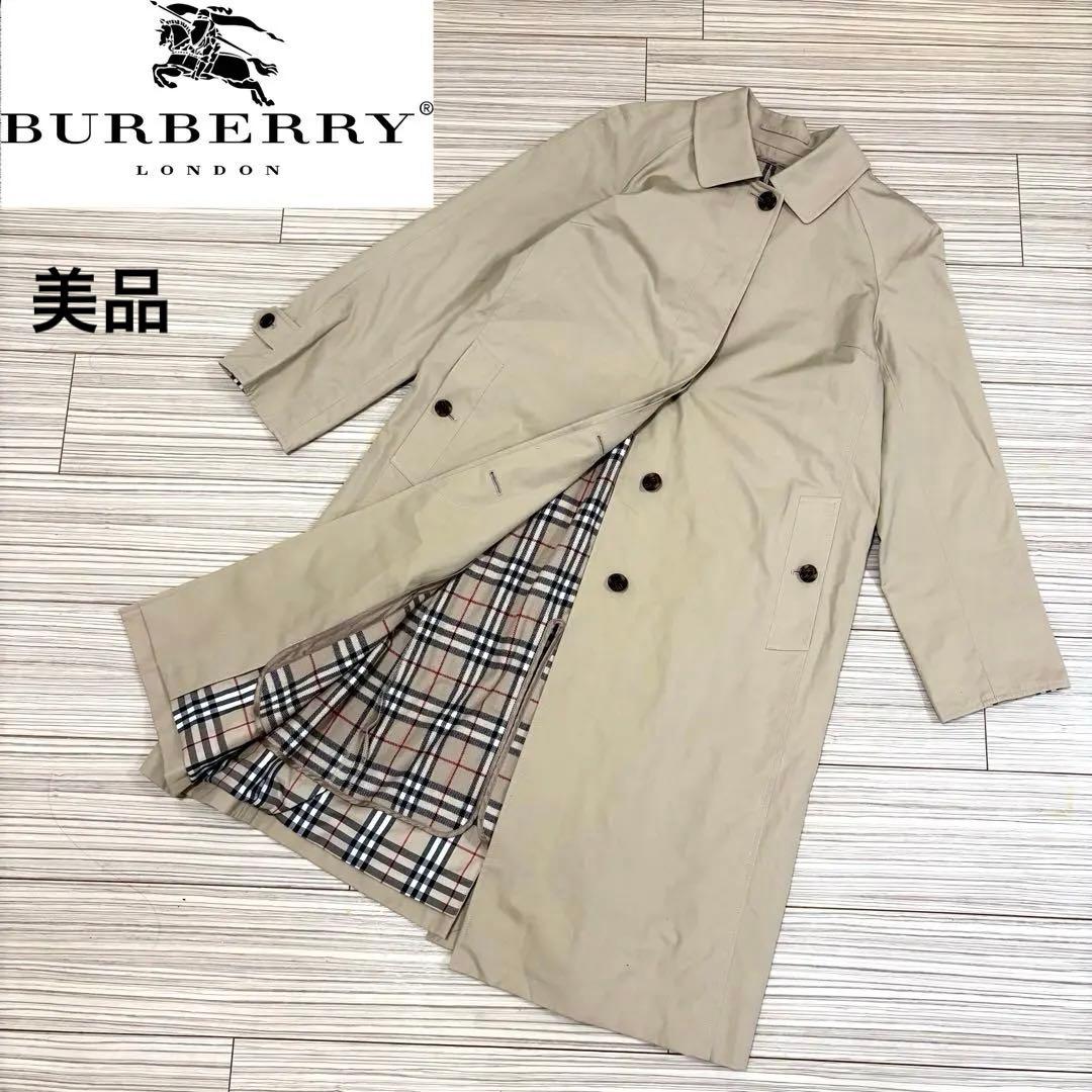 【美品】BURBERRY LONDON ステンカラーコート　ノバチェック柄
