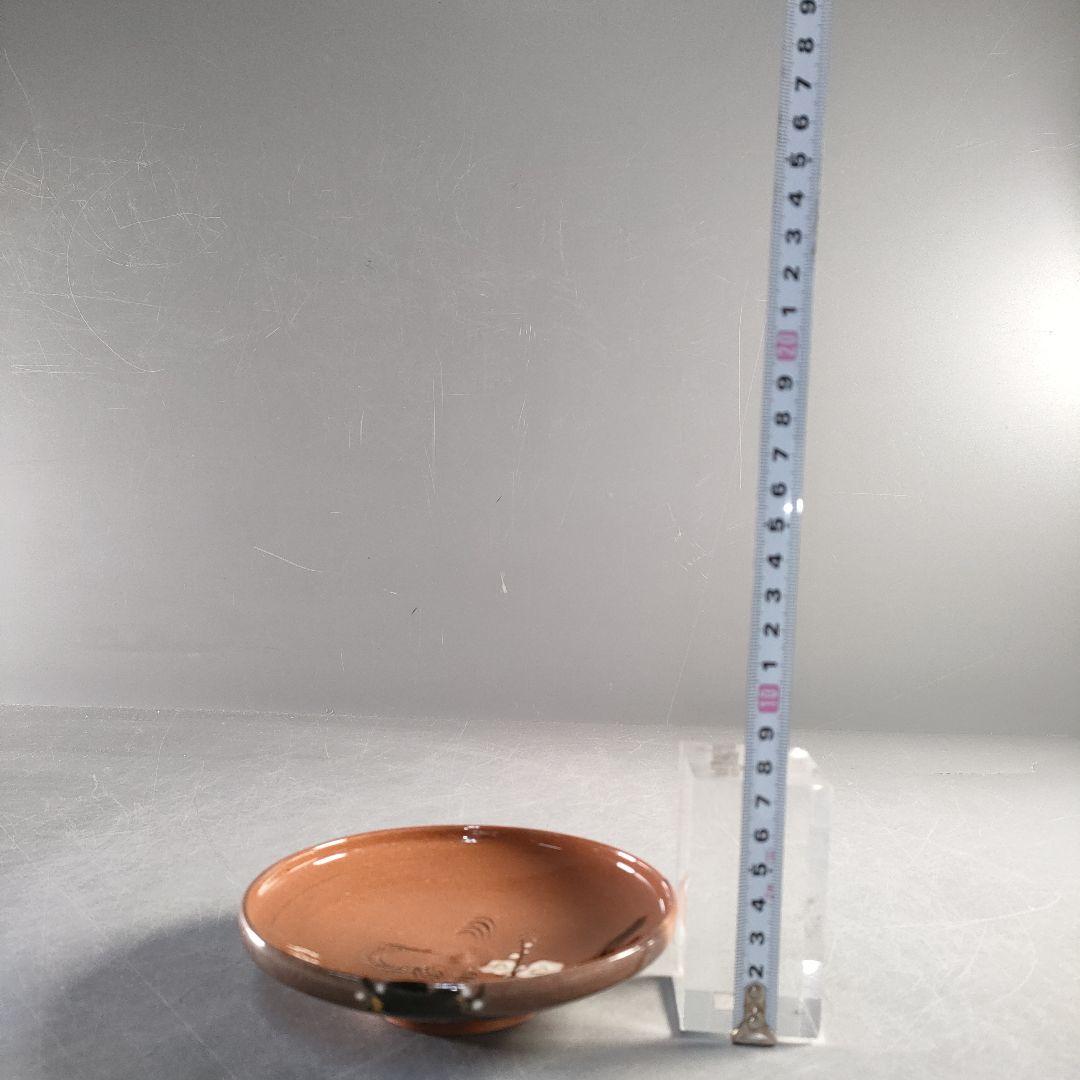 A1380-1/赤土花草文絵替り菓子皿6客/共箱/飾皿/銘々皿/膾皿/懐石道具/