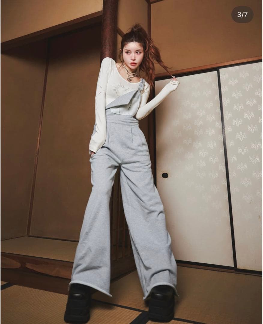 【未使用タグ付き】Darich スウェットワイドサロペット