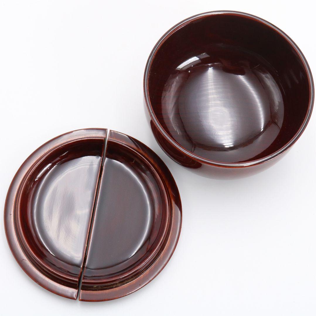 中谷秀斎作 老松 薄茶器 溜真塗 山中塗 茶道具 共箱　V986