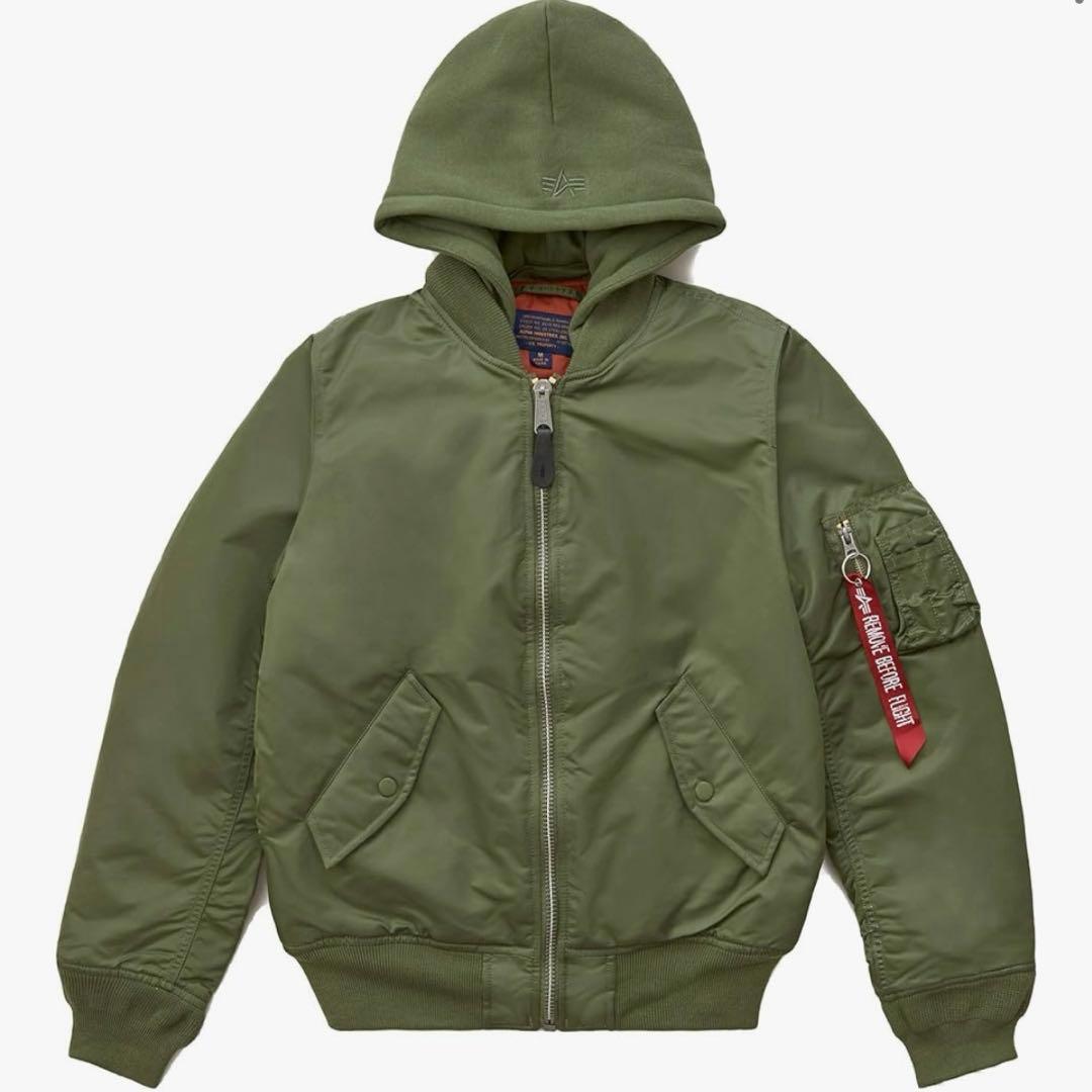 【USA製】90s ALPHA MA-1 フライトジャケット シルバー カーキ