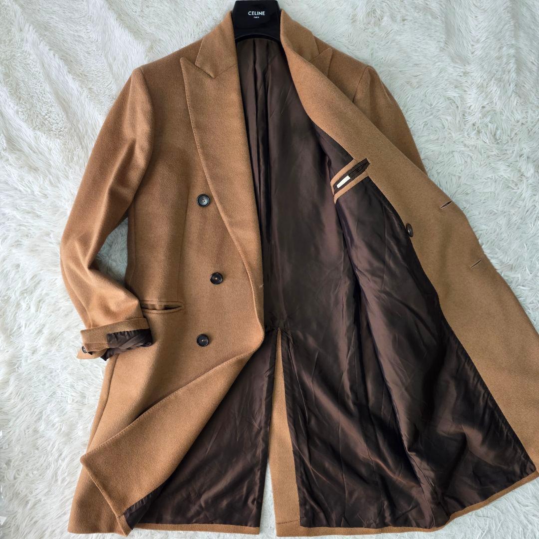 【極美品/XL相当】デペトリロ チェスターコート キャメル100% 腰ベルト