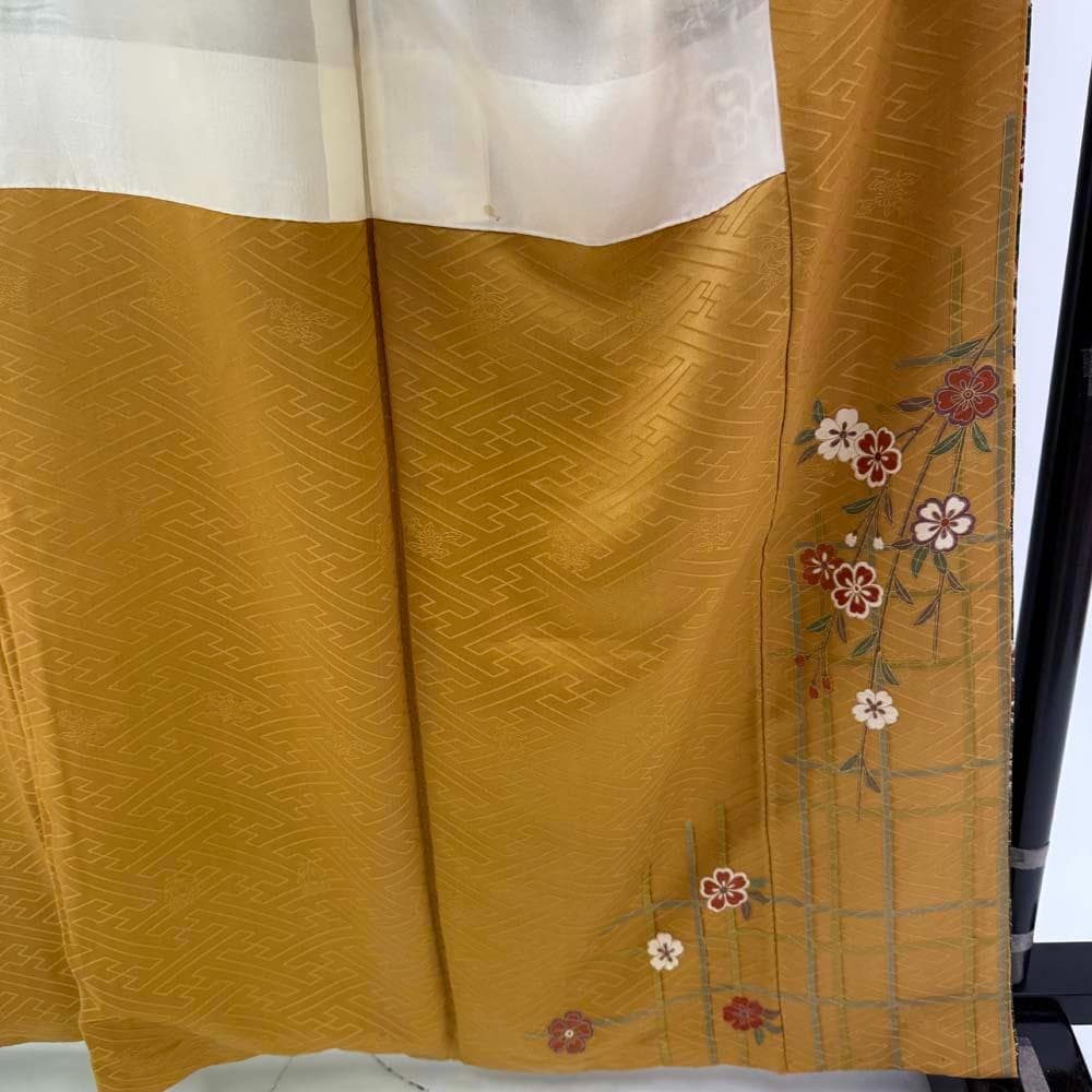 振袖フルセット 緑 染め 成人式 草履バック付 裄65.5cm S-202