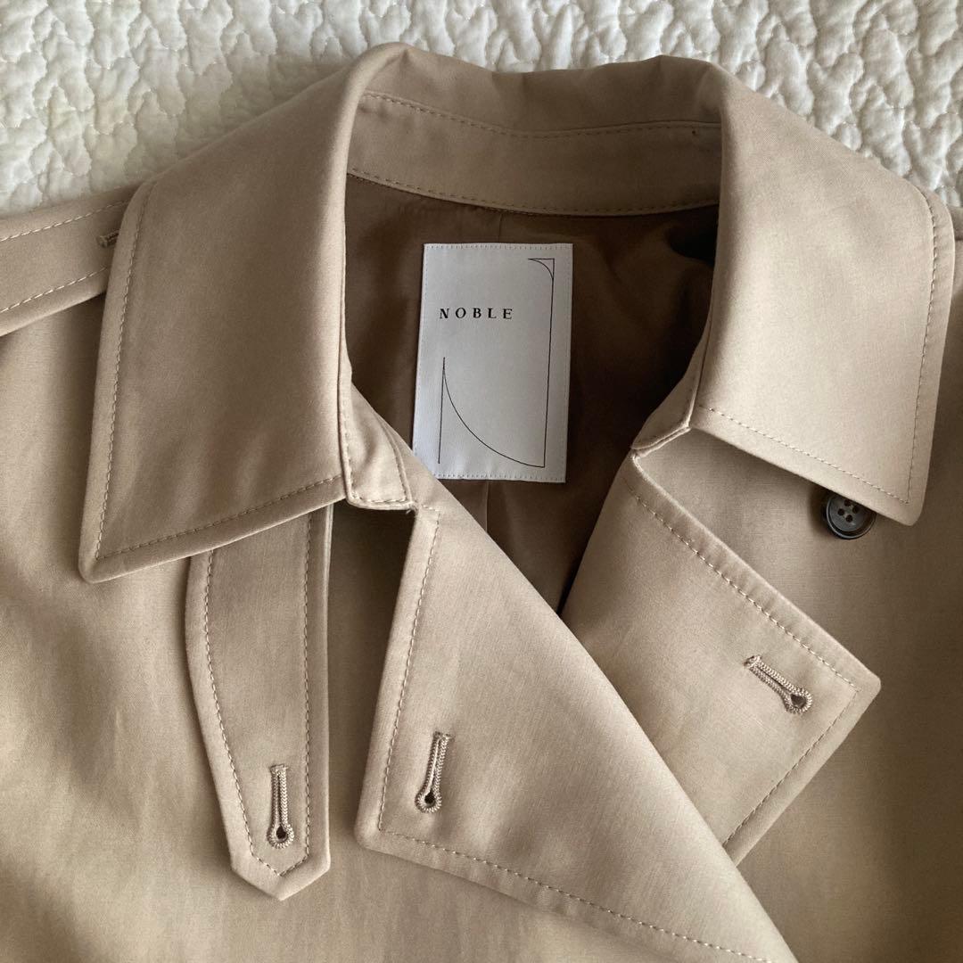 【新品】Noble コットンダブルクロスハーフコート　ベージュ　38