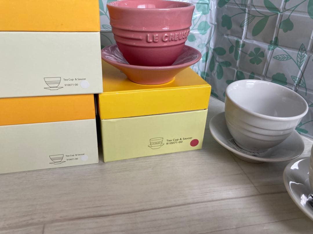 新品未使用　LE CREUSET ルクルーゼ　カップ＆ソーサ　ジャポネスクピンク