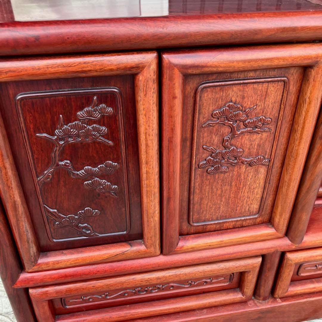 唐木家具 銘木 花梨 茶箪笥 茶棚 飾り棚 中国骨董 サイドボード ビンテージ