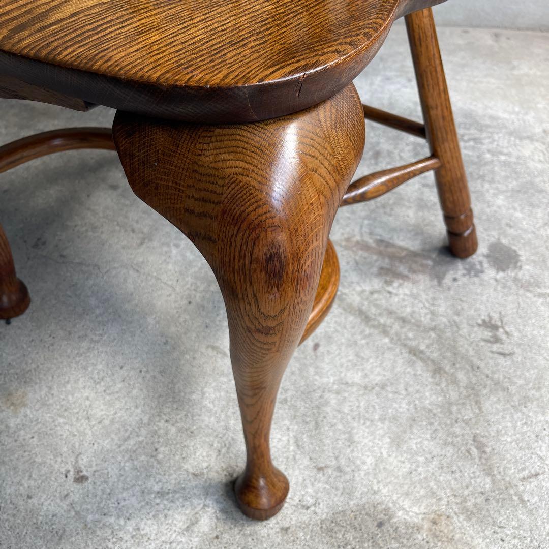 オールドヴィンテージ　オークウィンザーチェア　カントリー　猫脚