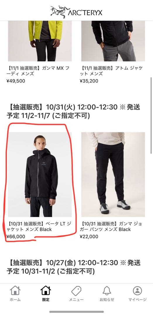ARC'TERYX BETA LT JACKET ブラック