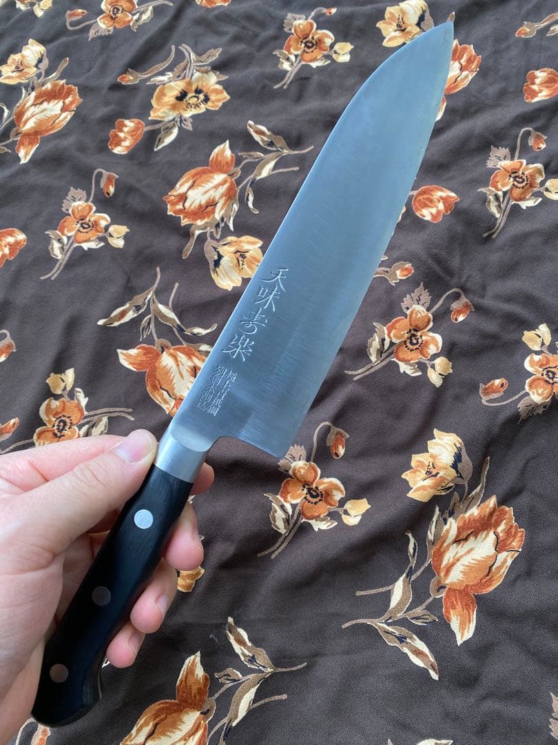 天味寿楽 三徳 包丁 長尾包丁製作所 青紙鋼 180mm