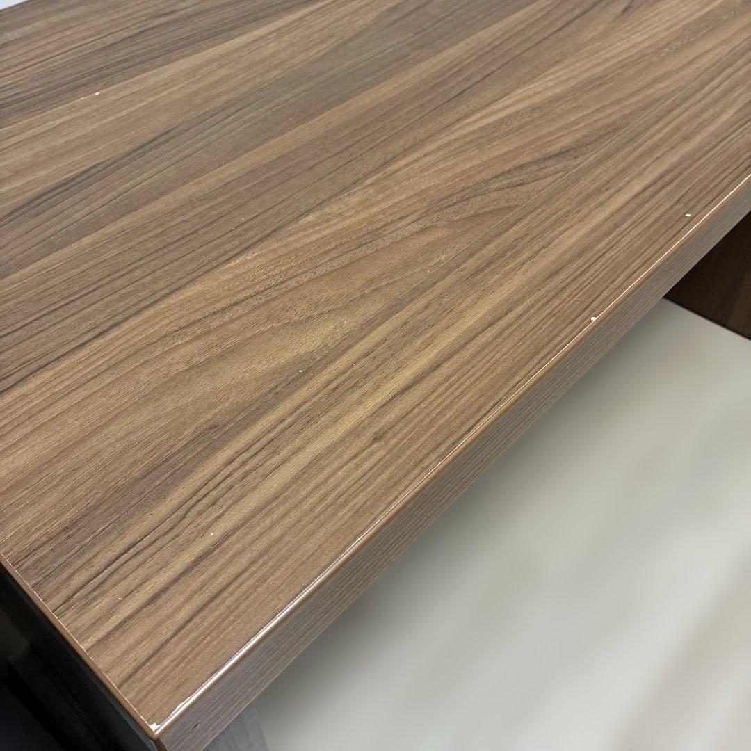 白井産業　ブラウン木製シンプルデスク 120cm幅 組立品　美品