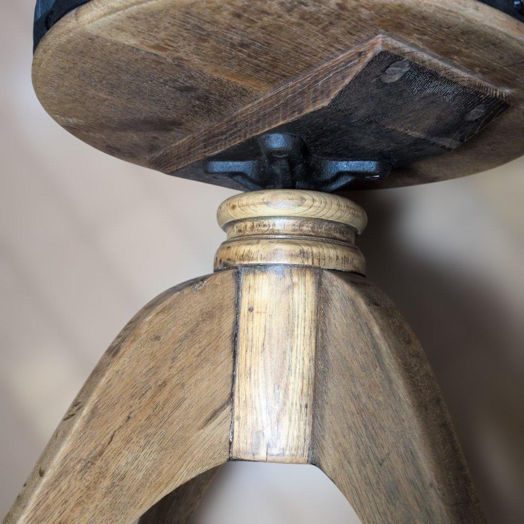 ブロカント古道具アンティークスツール　回転椅子　　 飾り台