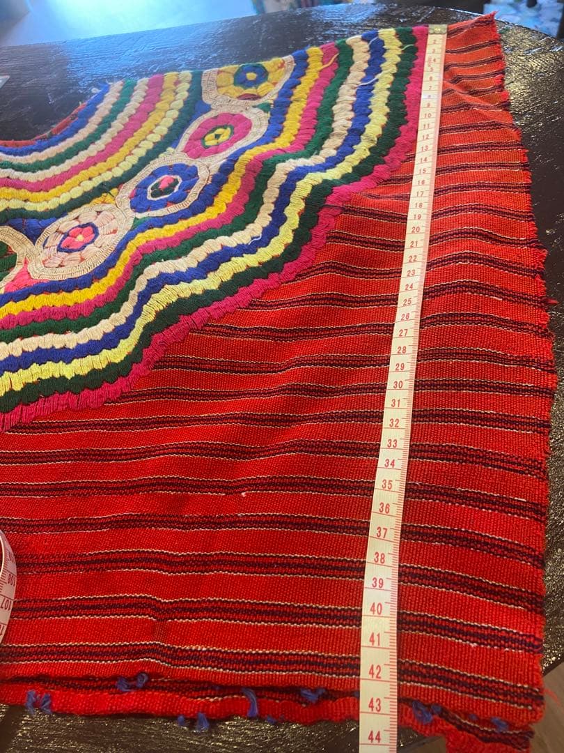 古着メキシコ刺繍グアテマラ民族衣装ウィピルポンチョ手刺繍ハンドメイド