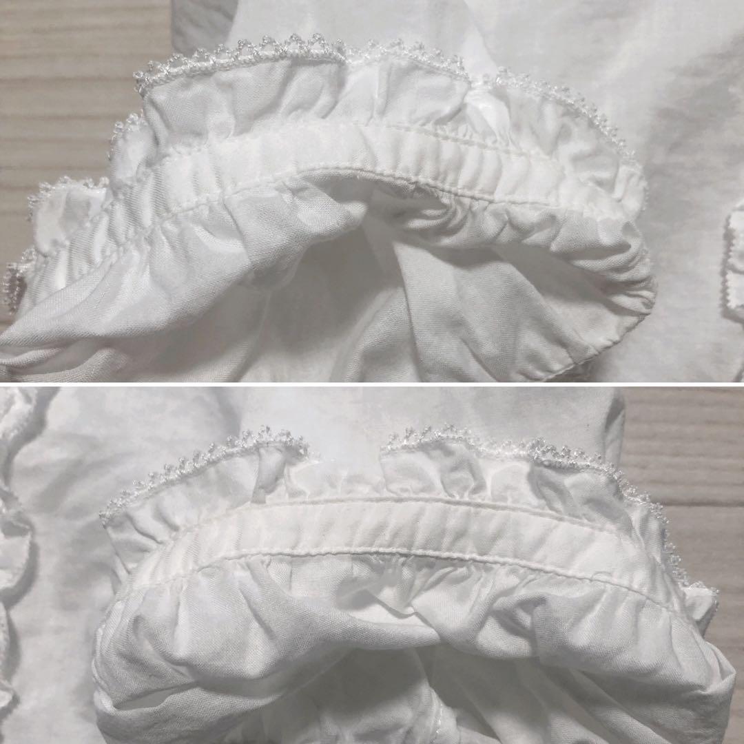 2023年 ピンクハウス 綿ローン ピンタック ピコフリル 白 ブラウス