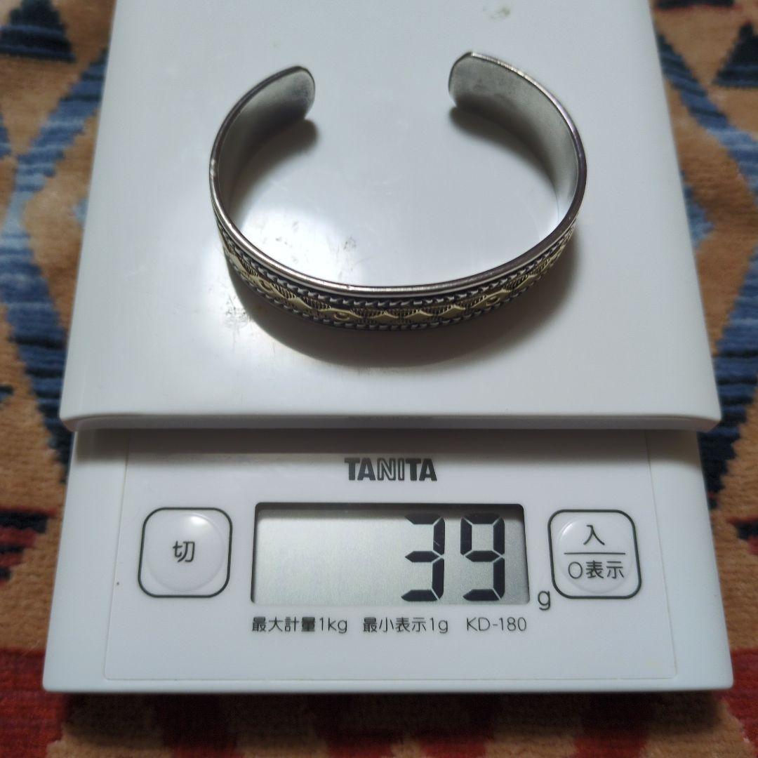 ナバホ族Bruce Morganブルースモーガン バングル15mm幅 14K