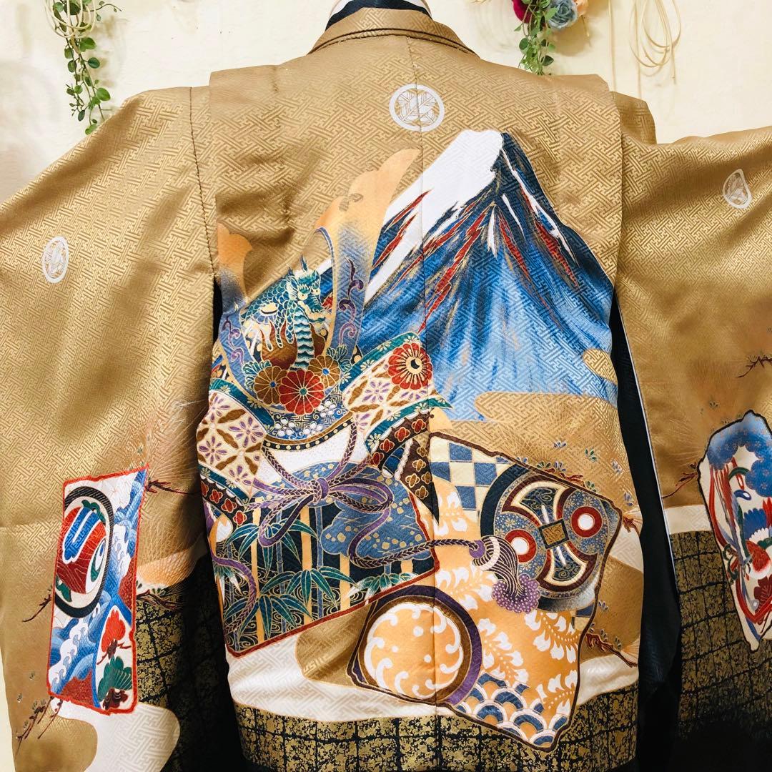 七五三五歳‼️完全️フルセット‼️兜富士山金彩金箔‼️お家からは揃えるなし